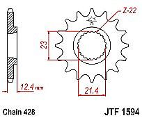 Front sprocket JT JTF1594.15 teeth YAMAHA XT250 (08-12) / YBR250