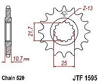 Front sprocket JT JTF1595.16 teeth YAMAHA XJ6 (09-12 Diversion ABS)
