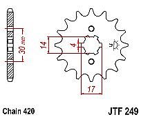 Front sprocket JT JTF249.13 Teeth KAWASAKI MAX 100 / KLX110 SUZUKI DR-Z110