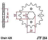 Γρανάζι εμπρόσθιο JT JTF264.17 δόντια YAMAHA DT 200R / 125LC ITALY