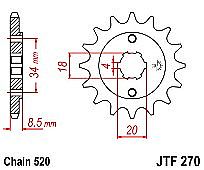 Front sprocket JT JTF270.14 Teeth HONDA CB250 Nighthawk CMX250 Rebel