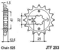 Front sprocket JT JTF293.15 teeth HONDA XLV400 Transalp 88-91