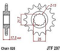 Front sprocket JT JTF297.14 teeth HONDA CB-1 CBR400 RR CB-CBF500 (525 )