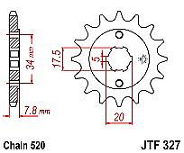 Γρανάζι εμπρόσθιο JT JTF327.13 Δόντια HONDA NSR125 CRF150-230 XL-XR250 XL125 VARADERO KYMCO MXER-MCU