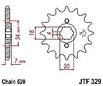Γρανάζι εμπρόσθιο JT JTF329.13 δόντια HONDA XL250 RF RE MTX200 MBX125 F XR250 R MTX125 R