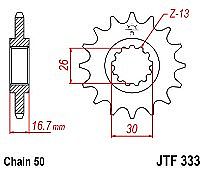 Front Sprocket JT JTF333 15 Teeth HONDA VF-VFR750 CBR900-1000 RR VTR1000
