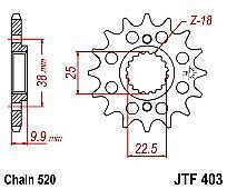 Front Sprocket JT JTF403 15 Teeth BMW G450 X