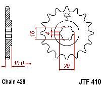 Front Sprocket JT JTF410 14-15 Teeth SUZUKI GN-GS-TU-VL-GZ125 MARAUDER