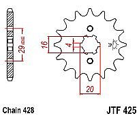 Front Sprocket JT JTF425 15-16 Teeth SUZUKI RV125 RG125