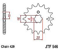Front Sprocket JT JTF546 12-13 Teeth YAMAHA DT50 TT-R50 KAWASAKI KX 60-65-80-100 SUZUKI RM 60-65-100