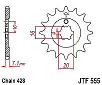 Front Sprocket JT JTF555 15 Teeth YAMAHA TT-R225 XT225