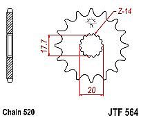 Front Sprocket JT JTF564 13 Teeth YAMAHA YZ125