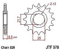 Γρανάζι JT Εμπρός JTF578 15-16 Δόντια YAMAHA FZR400 SR500 XTZ750