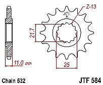 Front Sprocket JT JTF584 15-16-17 Teeth YAMAHA YZF-R6-750-1000 THUNDER FZR 750-1000