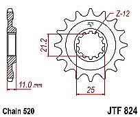 Front sprocket JT JTF1824 15 teeth Husqvarna 450 SMR 610-630 TE