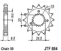 Front sprocket JT JTF884 21 teeth HARLEY DAVIDSON XLH883 Sportster XLH1200 Sportster