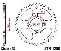 Rear sprocket JT R1206 42 Teeth