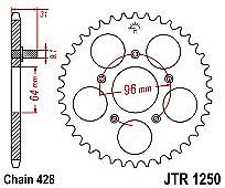 Rear sprocket JT R1250 56 Teeth
