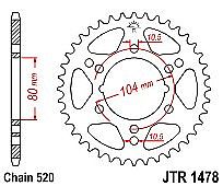 Rear sprocket JT R1478 42-43 Teeth