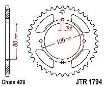 Rear sprocket JT JTR1794.45 Teeth SUZUKI GZ125