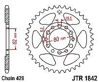 Rear sprocket JT JTR1842 37 Teeth