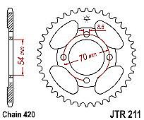 Γρανάζι πίσω JT JTR211 42 Δόντια