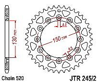 Rear sprocket JT JTR245/2 50 teeth