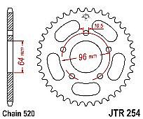 Rear sprocket JT JTR254 37 Teeth