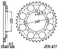 Rear sprocket JT JTR477 43 Teeth