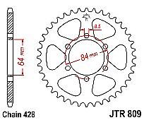 Rear sprocket JTR809 47 Teeth