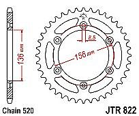Rear sprocket JTR822 51-52 Teeth