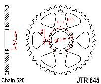 Γρανάζι JT Πίσω JTR845 40-41 Δόντια