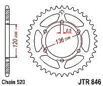 Rear sprocket JTR846 37-39 Teeth