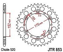 Rear sprocket JTR853 46 Teeth