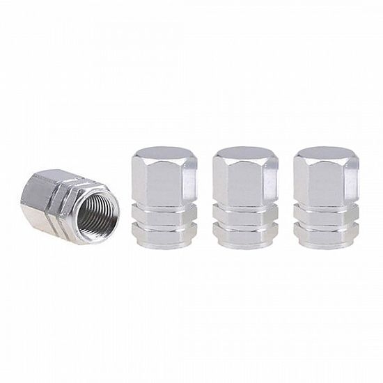 AMIO Aluminium valve cap silver 4 pcs