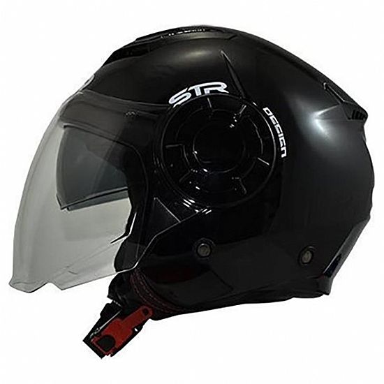 STR Tron Jet Helmet Black