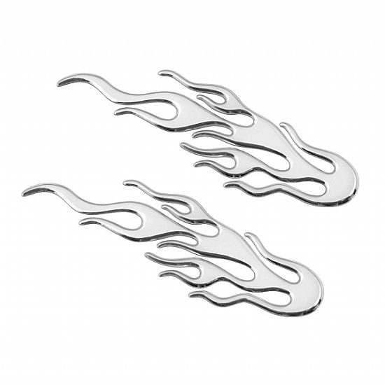 15025  Chromed 3D emblem - 2 Flames