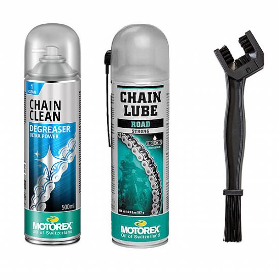 Set MOTOREX Chain Lube And Degreaser With Chain Brush