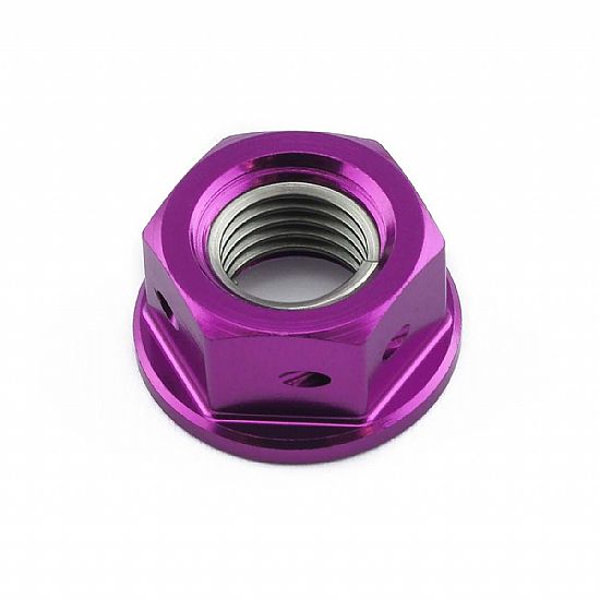 Pro-Bolt Aluminium Nut M10x(1.25mm) Drilled Purple