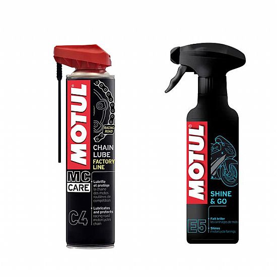 Σετ Λιπαντικό Σπρέι Motul C4 Και Shine&Go