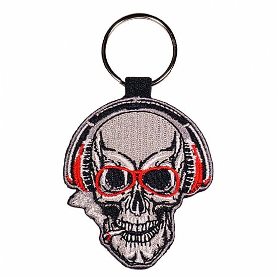 Μπρελόκ Κλειδιών Skull DJ Υφασμάτινο