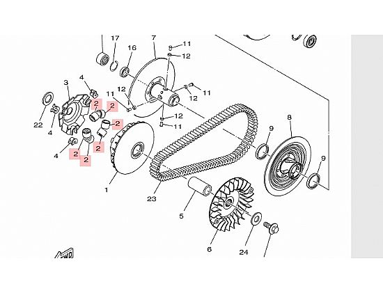Αντίβαρα (ράουλα 6Pcs) φυγοκεντρικού γνήσια YAMAHA X-MAX 300