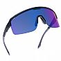 Oxford Pave Black Frame Blue Mirror Lens Sunglasses