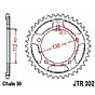 Rear sprocket JT JTR302 39-41-42-43-44 Teeth