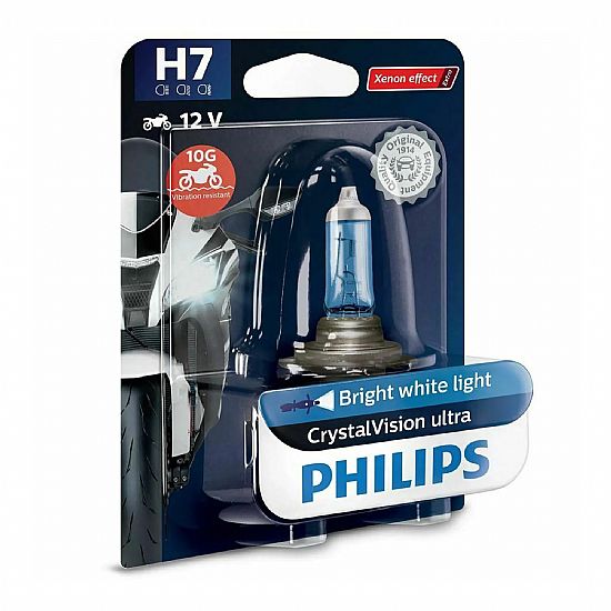 Philips H7 12V 55W Crystal Vision Ultra Moto 3700k 10G