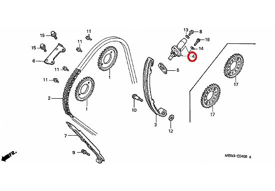 Τεντωτήρας καδένας γνήσιος HONDA CBR600F '99-'06