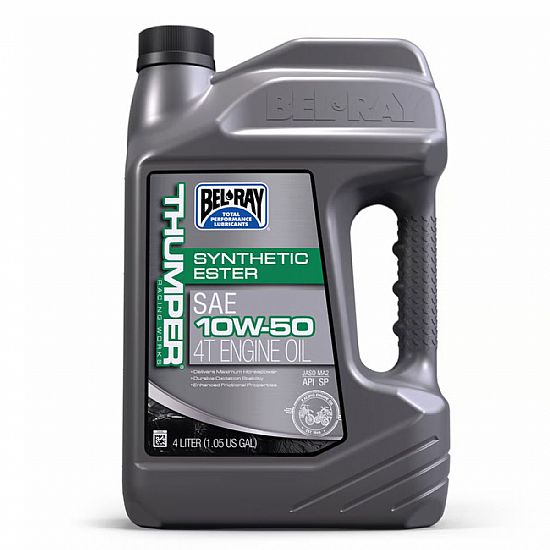 Oil for motorcycle engine BEL RAY THUMPER 99530 racing synthetic ester 15W-50 MA2 4L
