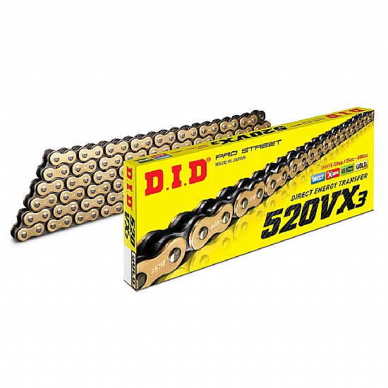 Drive chain DID X’ring gold/black 520VX3 X 118