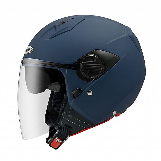 Zeus ZS-213 Helmet Blue Mat Wit Sunvisor