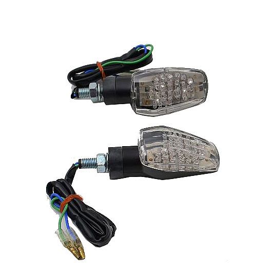 Universal Winker Short stem Led black base Clear lens